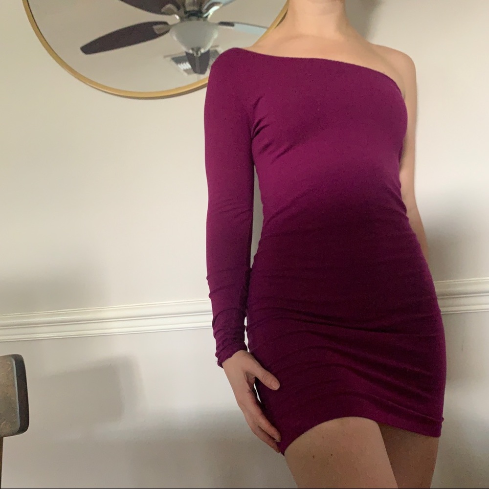 Xai by Forever 21 One Arm Long Sleeve Mini Dress